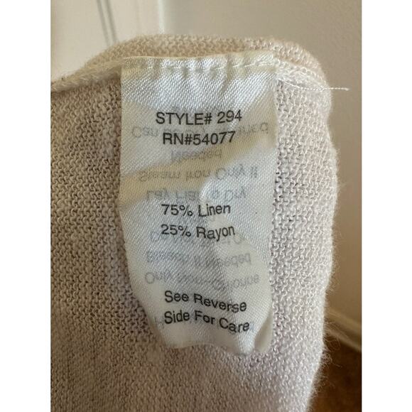 CAbi Cream & Taupe Bon Voyage Riviera Linen Blend Duster Cardigan Size M - Picture 6 of 6